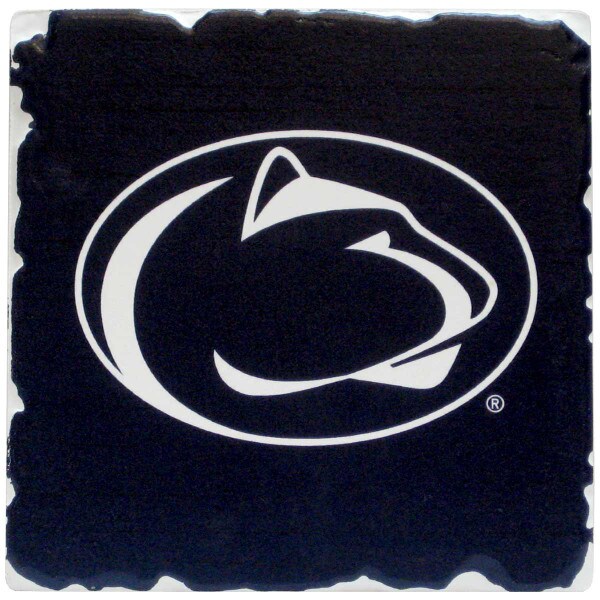 navy absorbent stone coaster with Penn State Athletic Logo
